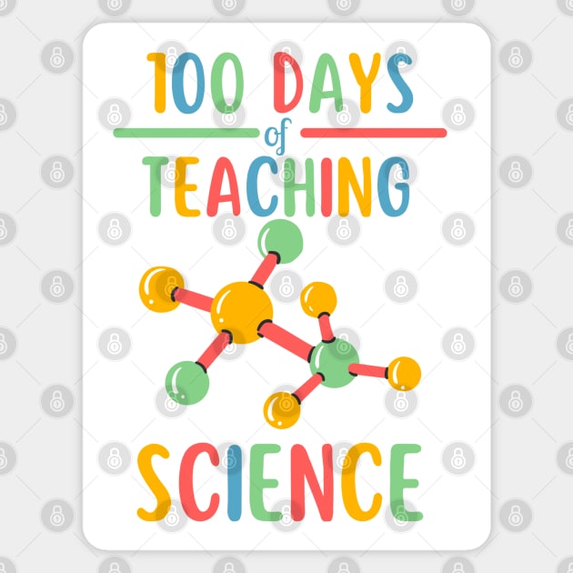 100 days of teaching science Sticker by DottedLinePrint